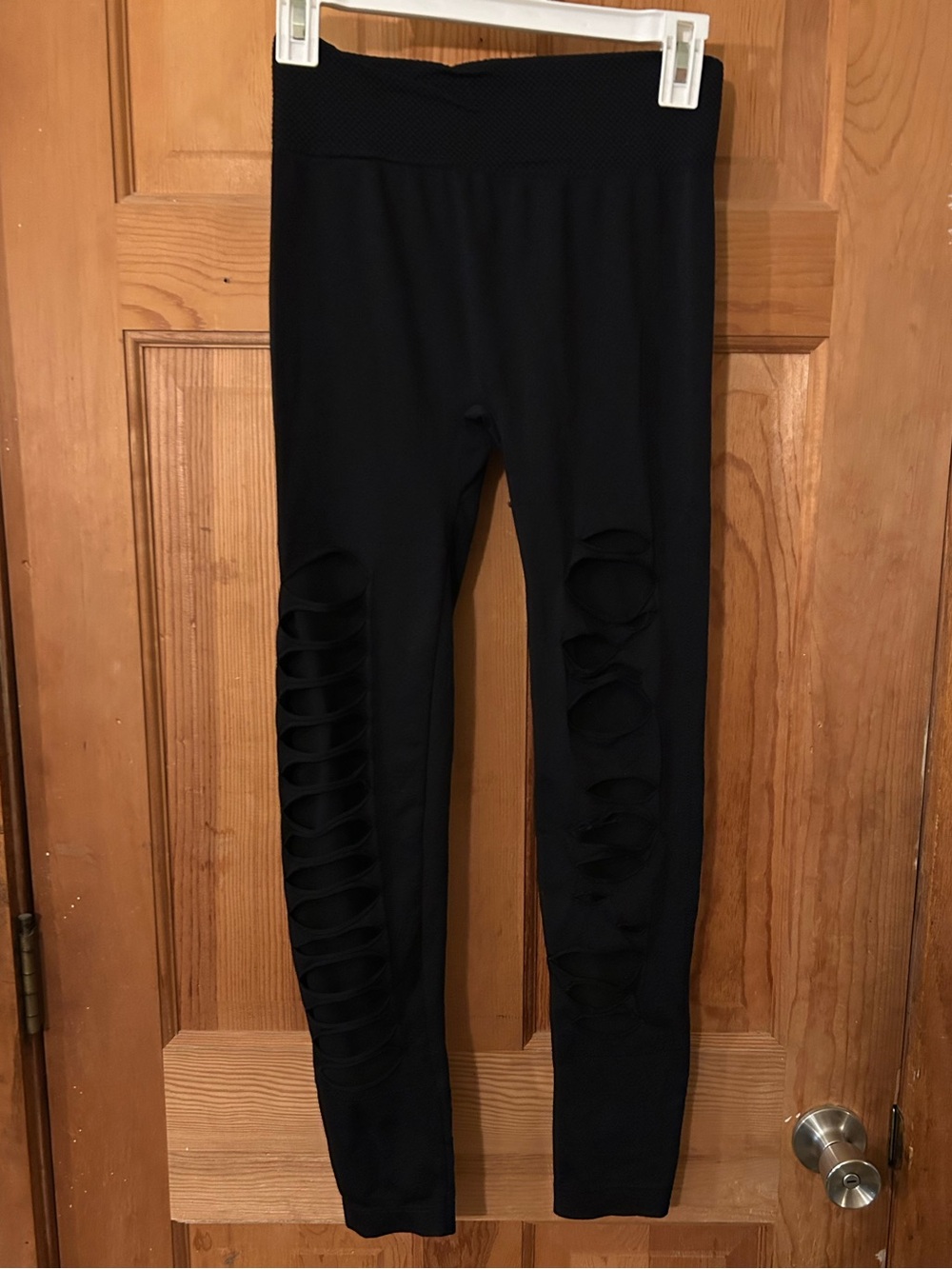 Fashion Nova Black Leggings with Ladder Cutout Detail